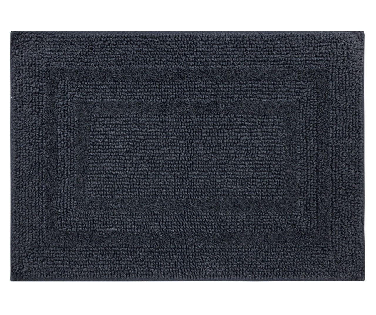 Charcoal Double-Ring Reversible Bath Rug, (17" x 24")