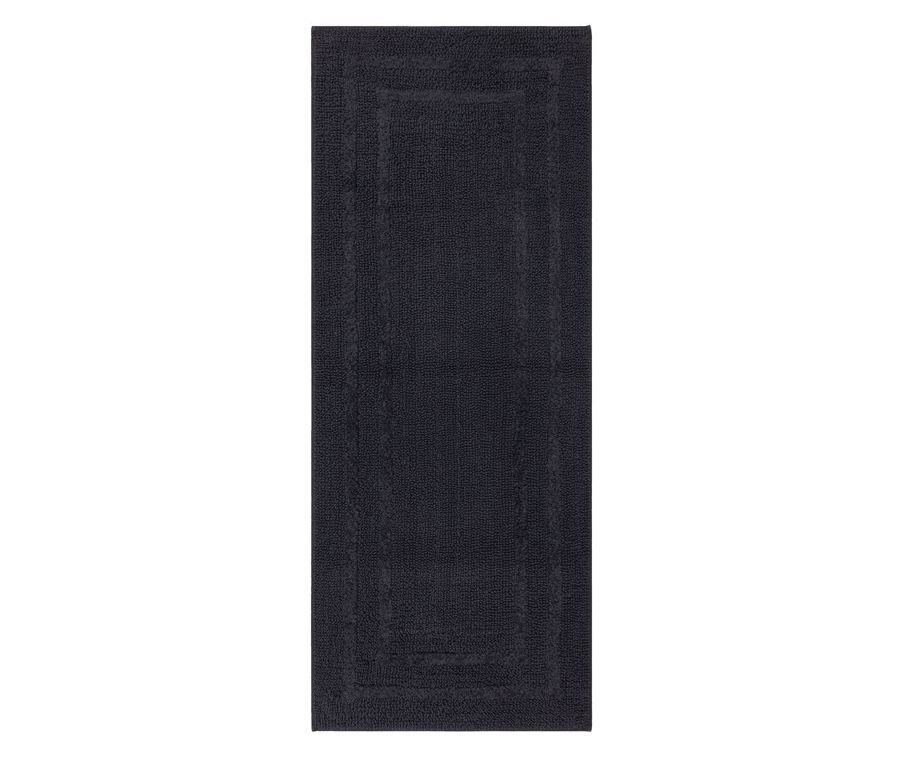 Charcoal Double-Ring Reversible Bath Rug, (24" x 60")