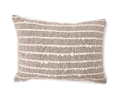 Black & White Knotted Stripe Rectangle Throw Pillow