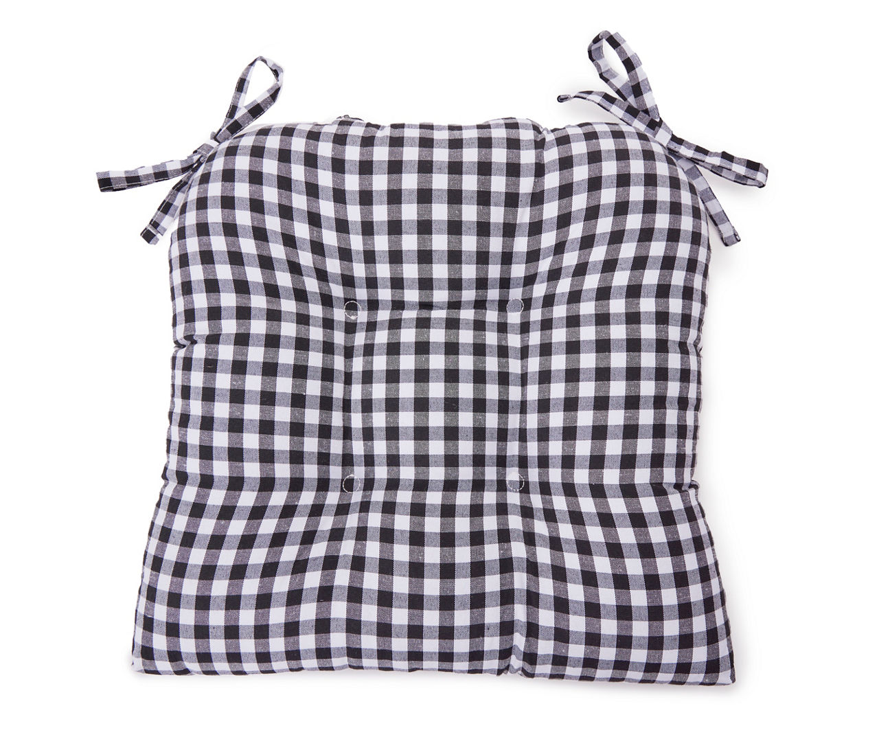 Non-Slip Gingham Chair Pad - Black