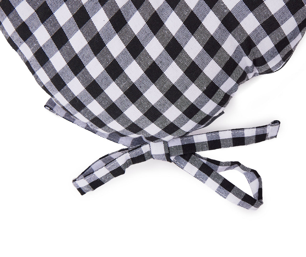 Non-Slip Gingham Chair Pad - Black