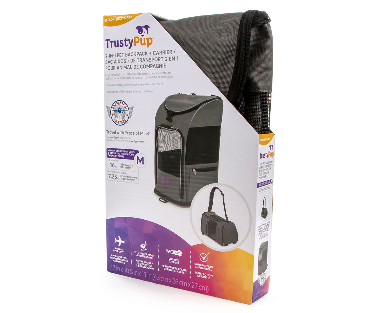 Trusty Pup Medium Gray 2 in 1 Pet Backpack Carrier Big Lots