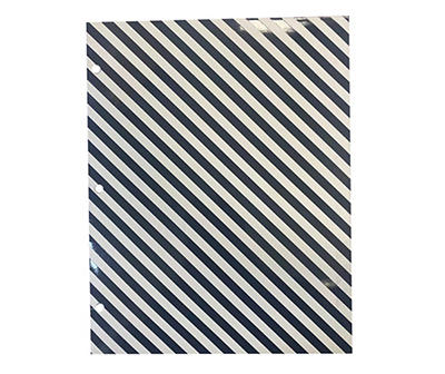 Black & White Stripe 2-Pocket Folder