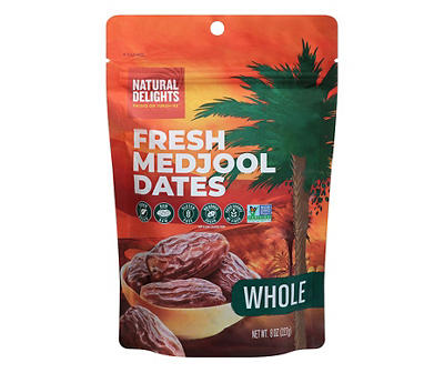 NATURAL DELIGHTS MEDJOOL DATES WHOLE 8 OZ