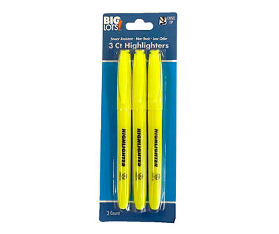 Yellow Highlighters, 3-Pack