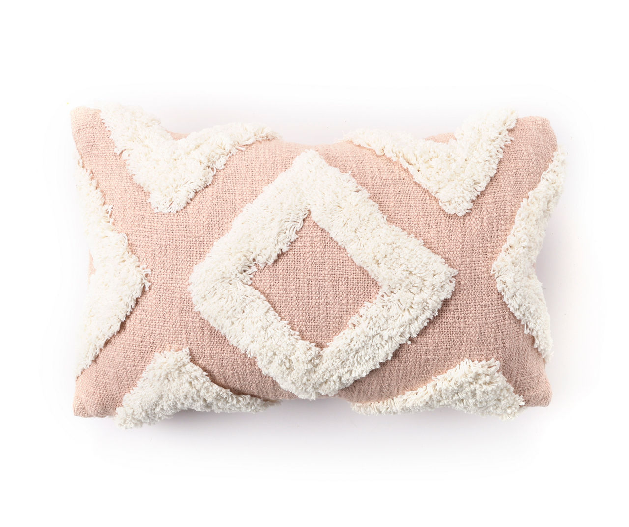 Zarah Cameo Rose & White Tufted Diamond Rectangle Throw Pillow Big Lots