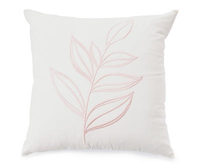 Egret & Cameo Rose Simple Stem Square Throw Pillow
