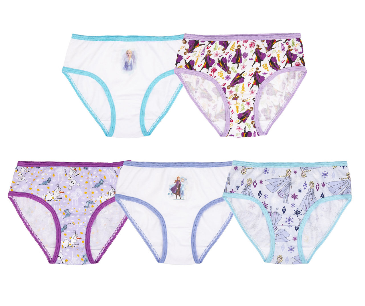 Frozen Kids' White, Purple & Blue Briefs With Coloring Page, 5