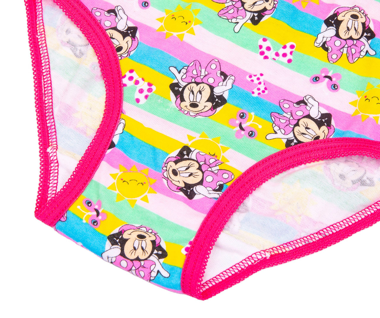 4pcs/Lot Girl Underwear Cute Printing Briefs Baby Kids Minnie Underpants  95% Cotton Cute Floral Children Underpants Size 3-10T Color: minnie train,  Kid Size: 3T-4T