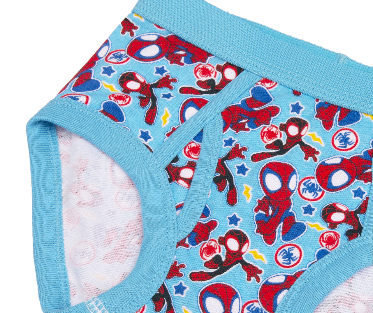 Toddler Size 4T White, Red & Blue Chibi Spidey Briefs With Coloring Page,  5-Pack
