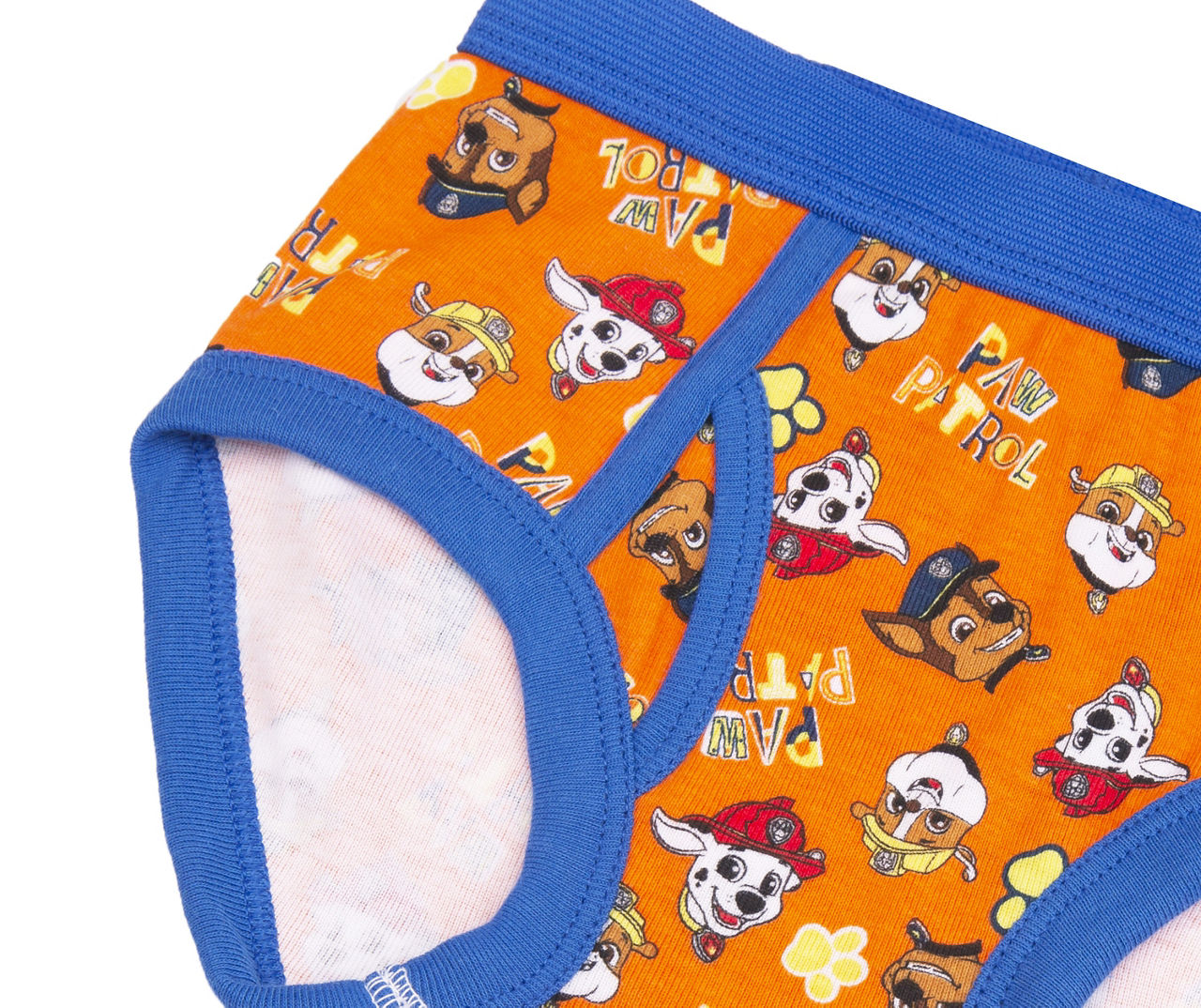 Paw Patrol Toddler Size 4T Blue, Navy & White Briefs With Coloring Page,  5-Pack
