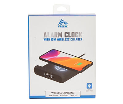 Black Alarm Clock With Charging Station