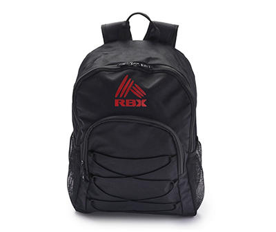 Black & Red Logo Bungee Backpack