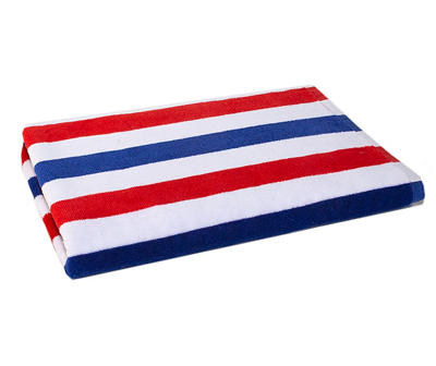 Red, White & Blue Stripe Beach Towel