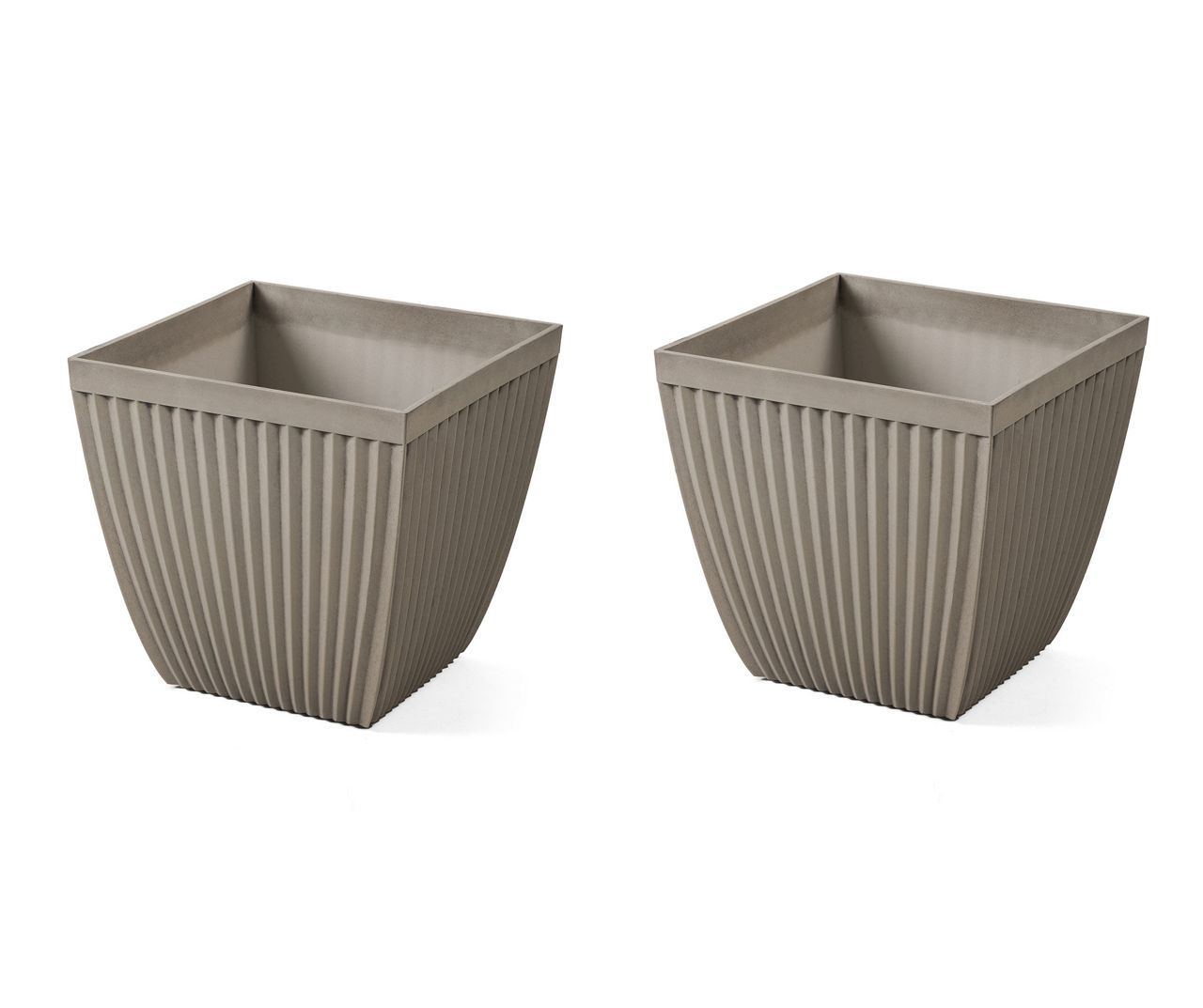 Tall Off-White Fluted Planter, Large