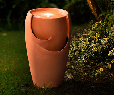 20.5" Terracotta LED Ceramic Fountain