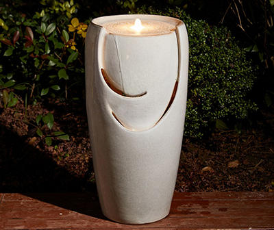 Sand Beige LED Ceramic Fountain