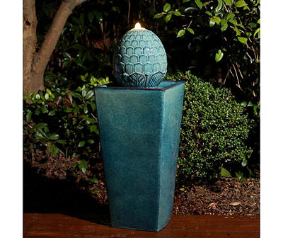 Turquoise Artichoke LED Ceramic Fountain