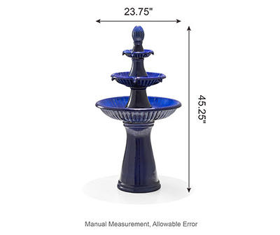 Blue LED 3-Tier Ceramic Fountain
