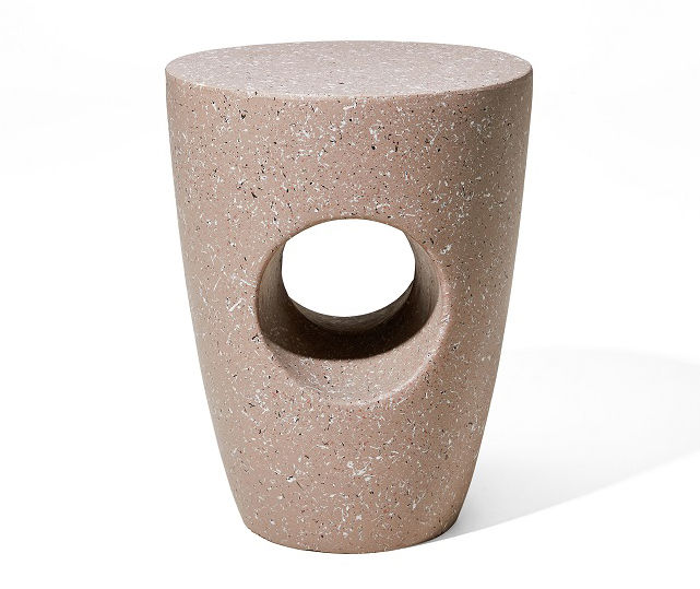 18" Pink Terrazzo Look Keyhole Garden Table