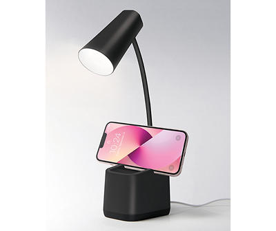 Black Flex Task Table Lamp With Phone Holder