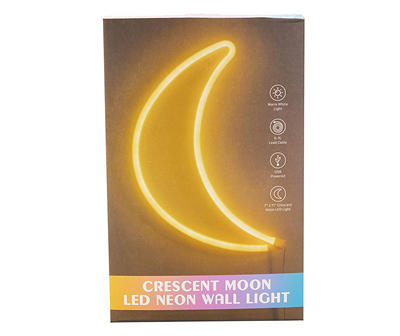 Warm White Crescent Moon Neon LED Wall Light