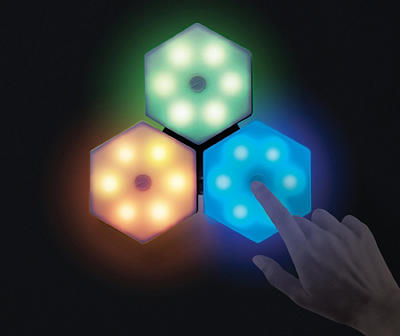 Color-Changing Hexagon Wall Light, 3-Pack