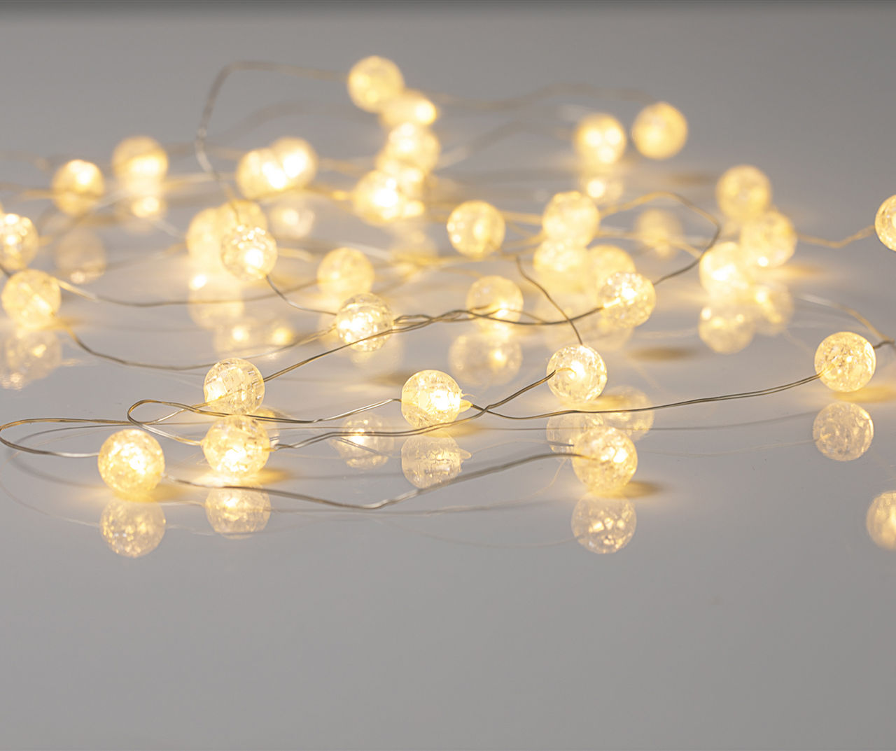 Warm White Cracked Orb 40Light LED Fairy String Light Big Lots