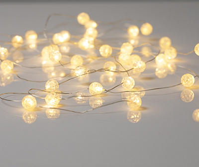 Warm White Cracked Orb 40-Light LED Fairy String Light