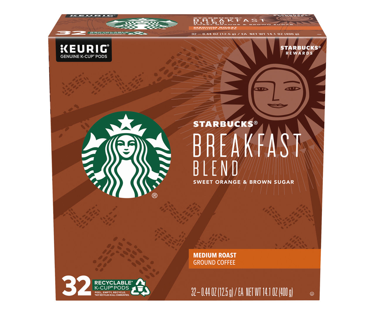 Starbucks Breakfast Blend Medium Roast Ground Coffee K Cup Pods 32 Pack Big Lots