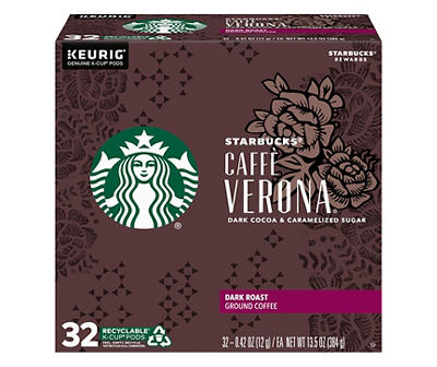 Café Verona Dark Roast Ground Coffee K-Cup Pods, 32-Pack