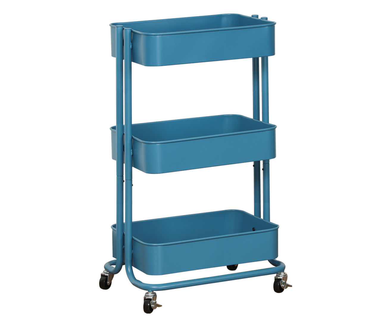 Dorm Essentials Blue 3-Tier Rolling Cart