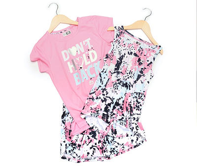 RBX Kids' Pink & Black Splatter 3-Piece Outfit