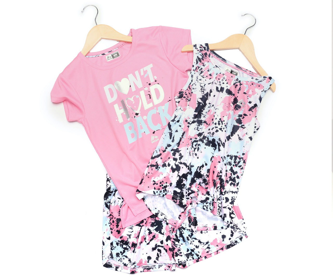 Kids' Size 7/8 "Don't Hold Back" Pink & Black Splatter 3-Piece Outfit