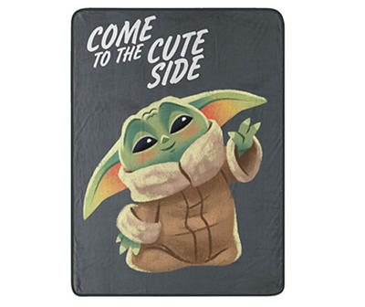 Star Wars: The Mandalorian, Come to the Cute Side Micro Raschel Throw Blanket, 46" x 60"