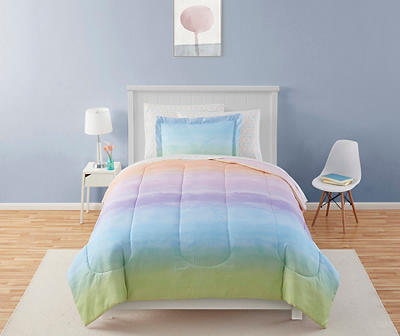 Pastel Tie-Dye Ombre Microfiber Twin 6-Piece Bed-in-a-Bag Set