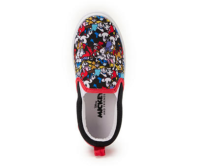 Mickey Mouse Kids' Black & Multi-Color Mickey & Friends Slip-On Sneaker