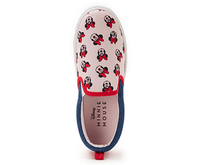 Minnie Mouse Kids' Pink & Navy Minnie Pattern Slip-On Sneaker