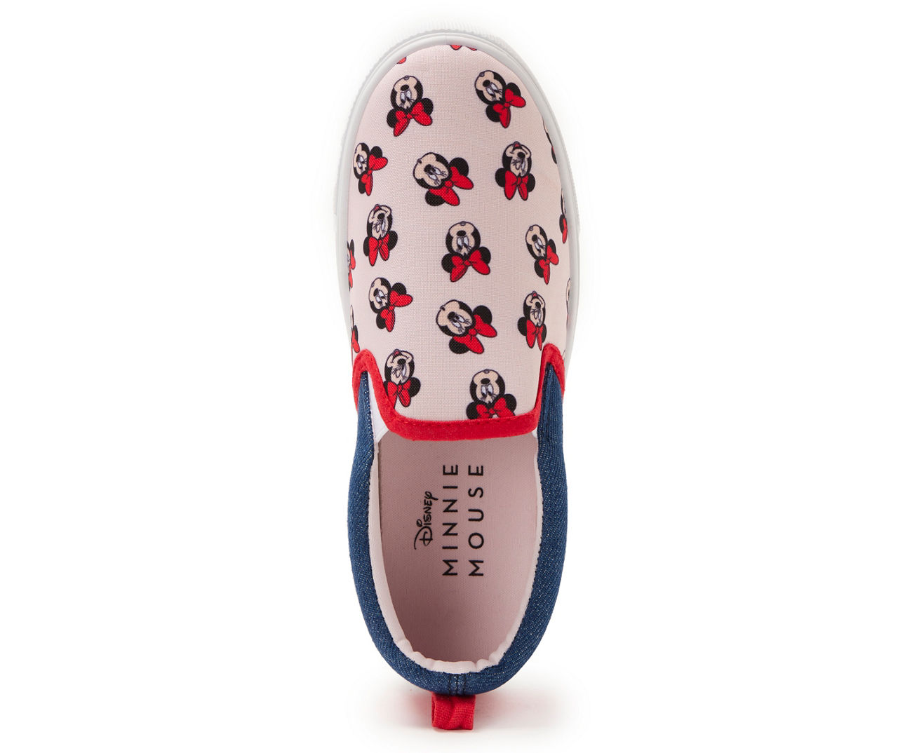 Kids' S Pink & Navy Minnie Pattern Slip-On Sneaker