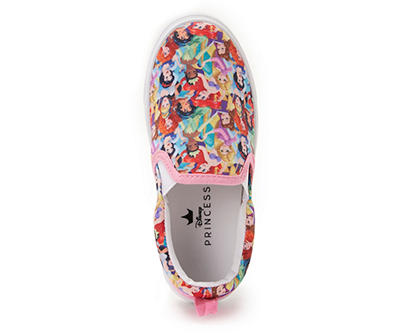 Disney Princess Kids' Pink Princess Collage Slip-On Sneaker