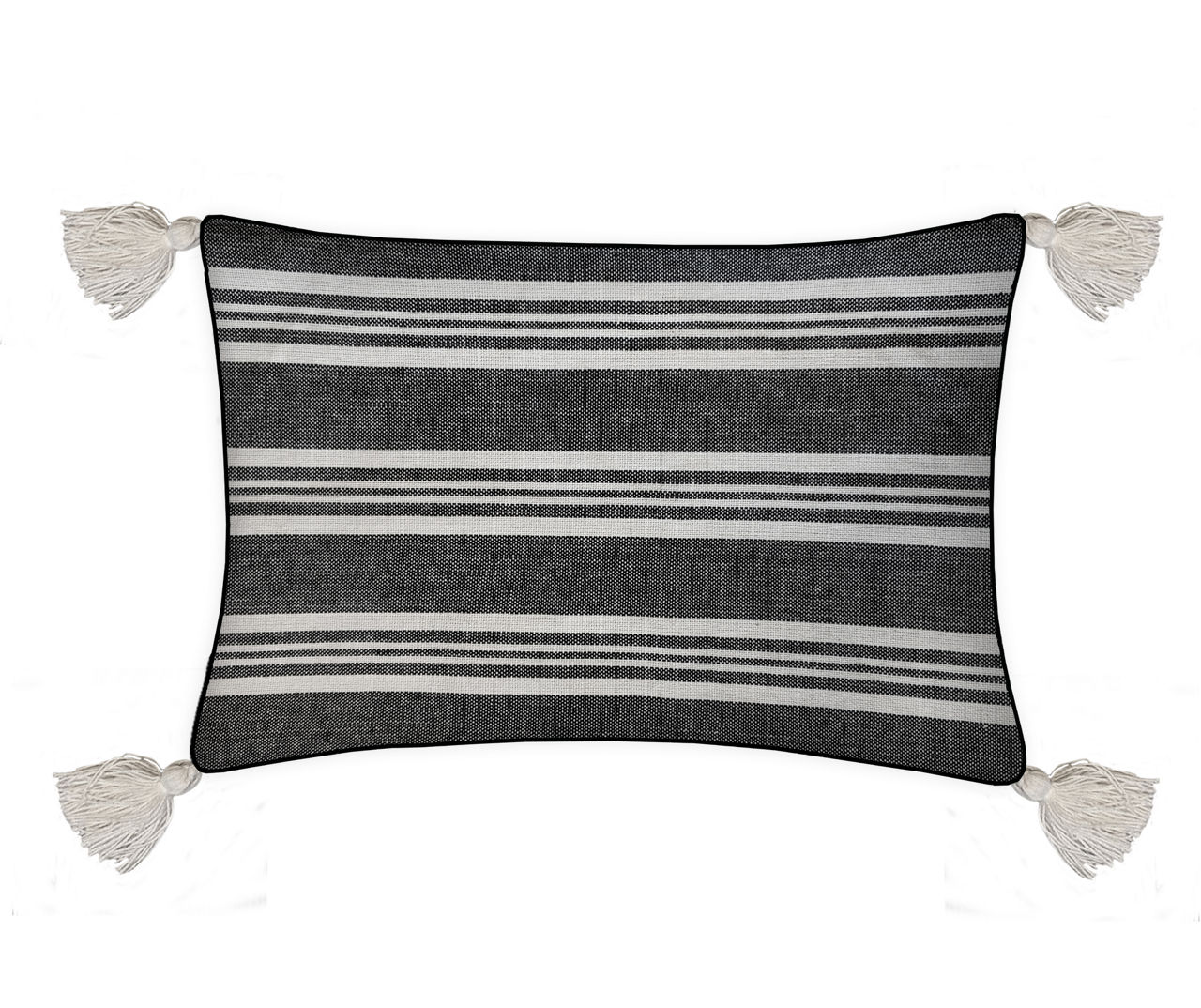 Black and white tassel hot sale pillow