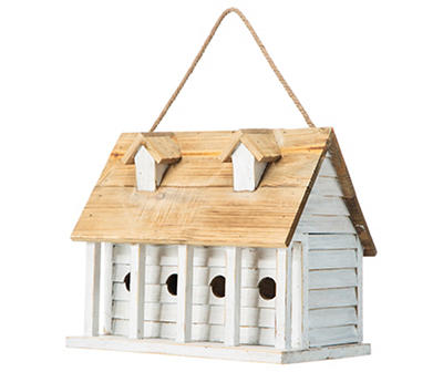 White Cottage 4-Opening Wood Birdhouse