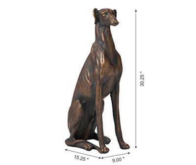 30.25" Sitting Greyhound Dog Garden Statuary