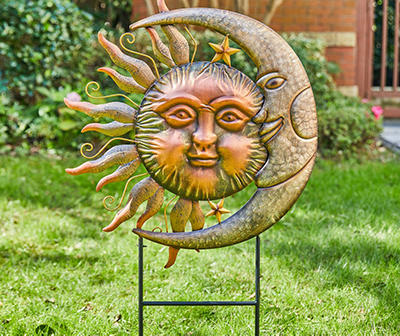 36.25" Sun & Moon Yard Stake
