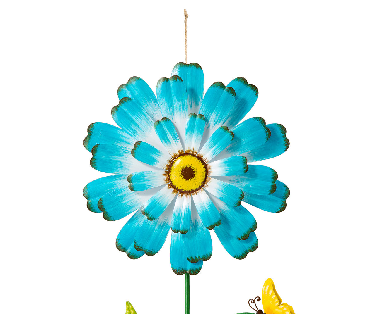 Yellow, White & Blue Flower 3-Piece Yard Stake Set