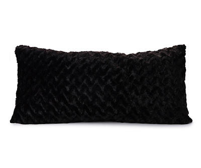 Black Zigzag Faux Fur Body Pillow