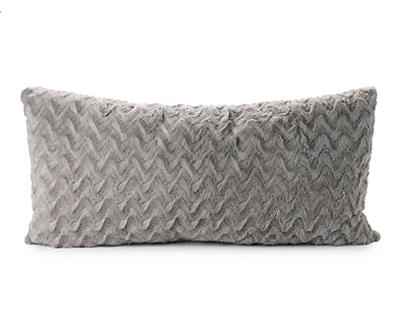 Gray Zigzag Faux Fur Body Pillow