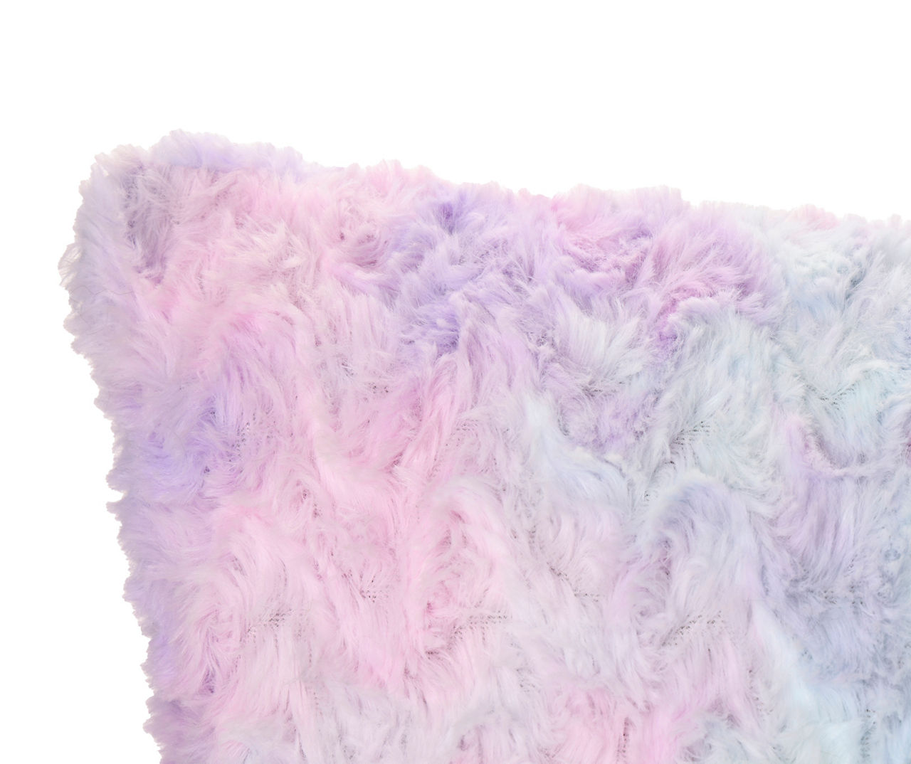 Pastel Tie-Dye Zigzag Faux Fur Bed Rest Pillow