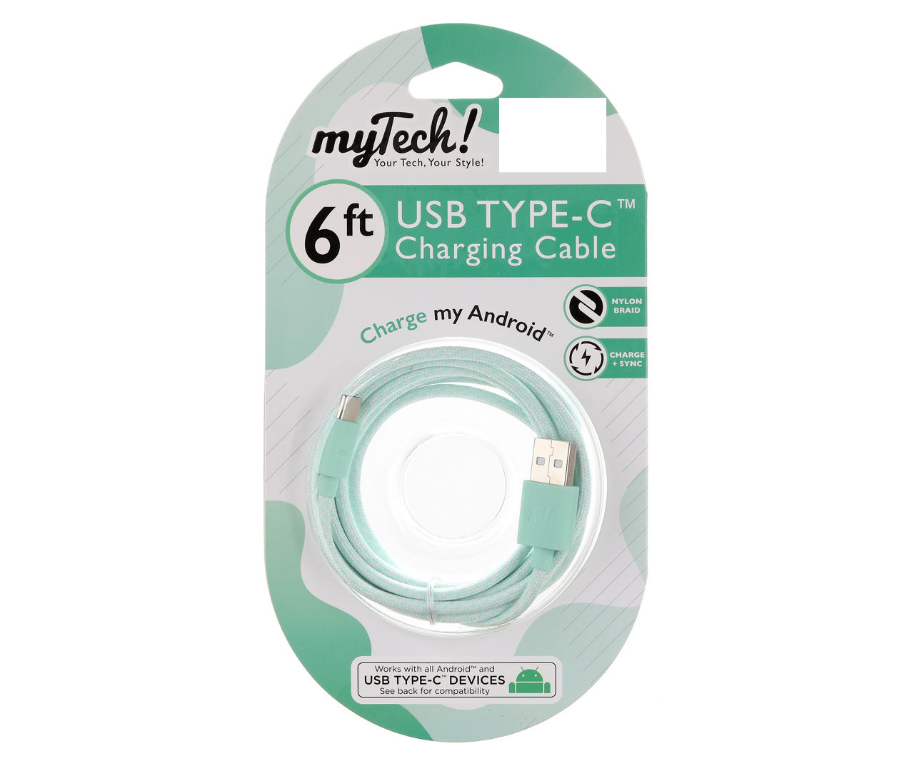 Mint Braided 6' USB-C Cable
