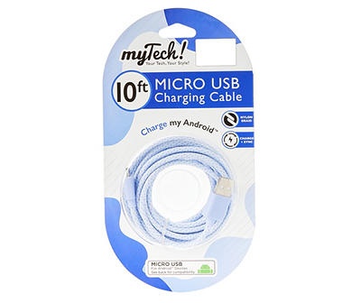 Mint Braided 10' Micro USB Cable